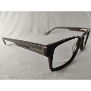 Bulova Salford Black Brown Square Eyeglass Frames 55-16-140 Men's Designer